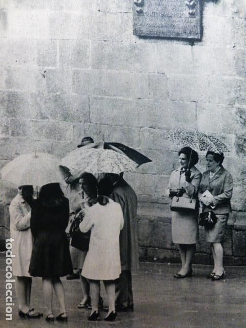 Coleccionismo: SANTIAGO DE COMPOSTELA PLAZA DE PLATERIAS ANTIGUA LAMINA A&Ntilde;OS 50