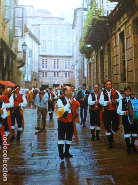 Collectionnisme: SANTIAGO DE COMPOSTELA GAITEROS ANTIGUA LAMINA A&Ntilde;OS 50