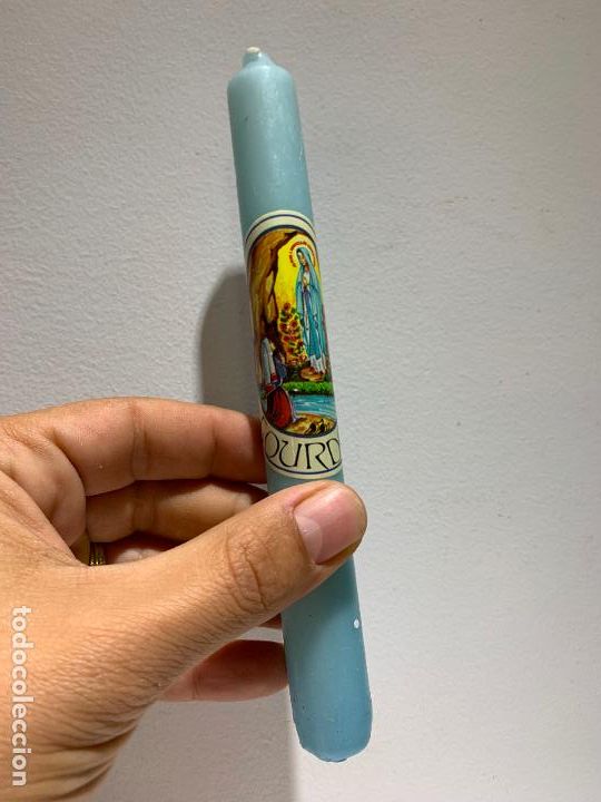 Coleccionismo: ANTIGUA VELA DE LA VIRGEN DE LOURDES