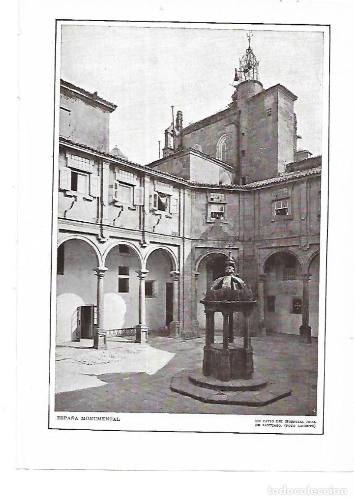 Collectionnisme: A&Ntilde;O 1915 RECORTE PRENSA LAMINA FOTOGRAFIA LACOSTE PATIO DEL HOSPITAL REAL DE SANTIAGO COMPOSTELA