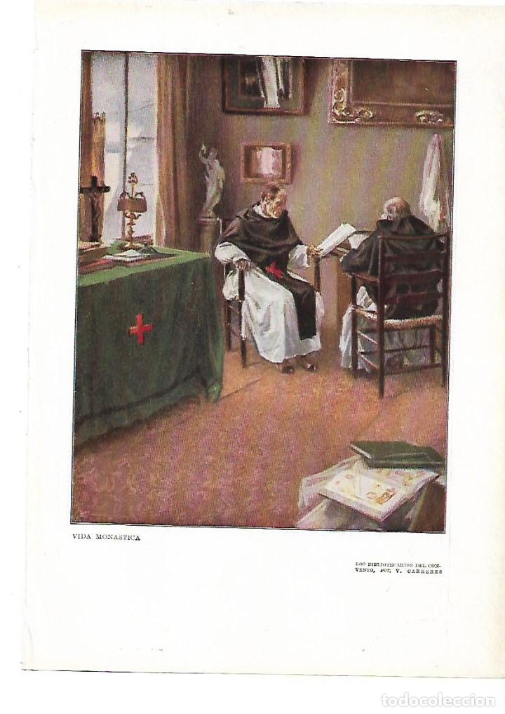 Coleccionismo: A&Ntilde;O 1915 RECORTE PRENSA PINTURA LAMINA DIBUJO VIDA MONASTICA BIBLIOTECARIOS DEL CONVENTO  CARRERES