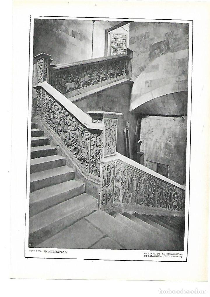 Colecionismo: A&Ntilde;O 1915 RECORTE PRENSA LAMINA FOTOGRAFIA LACOSTE ESCALERA UNIVERSIDAD DE SALAMANCA