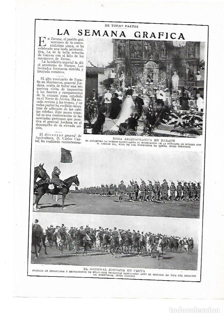Collecting paper: A&Ntilde;O 1915 HOJA NOTICIA ZARAUZ BODA ARISTOCRATICA SE&Ntilde;ORITA DE GURREA CARLOS GIL MARQUESES DE BERNA