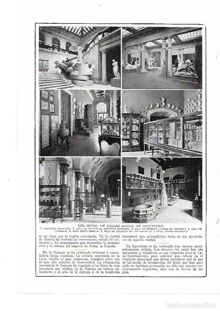 Collectionnisme: A&Ntilde;O 1915 RECORTE PRENSA INAUGURACION MUSEO BELLAS ARTES BARCELONA SALAS ESCULTURA CERAMICA HIERROS
