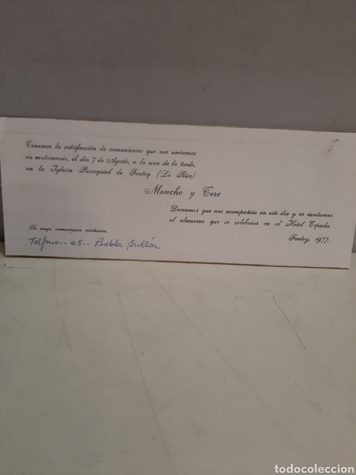 Sammelleidenschaft Papier: 1977 Fontey la Rua Lugo hotel Espada boda