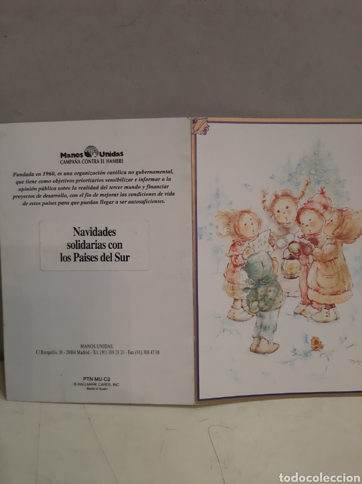 Collezionismo: Felicitaci&oacute;n navide&ntilde;a manos unidas ptn mu c2 Hallmark