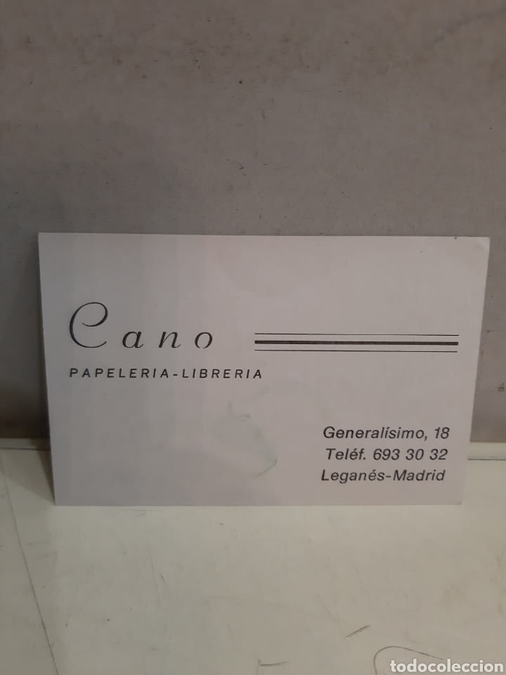 Collectionnisme: Madrid tarjeta visita Cano papeler&iacute;a libreria general&iacute;simo. 18 Legan&eacute;s