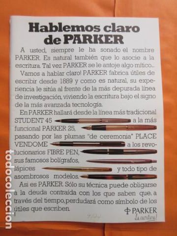 Coleccionismo: PUBLICIDAD 1977 - COLECCION PLUMAS ESTILOGRAFICAS BOLIGRAFOS - PARKER