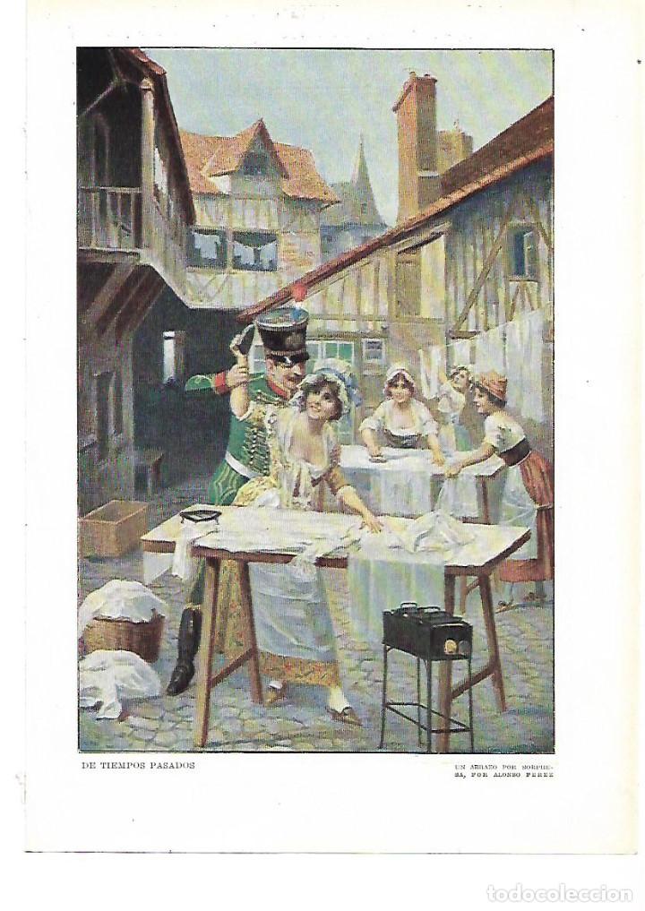 Colecionismo: A&Ntilde;O 1915 RECORTE PRENSA PINTURA LAMINA DIBUJO TIEMPOS PASADOS UN ABRAZO POR SORPRESA ALONSO PEREZ