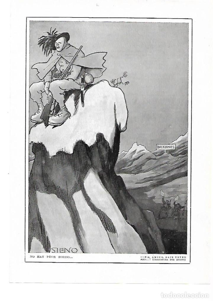 Sammelleidenschaft Papier: A&Ntilde;O 1915 RECORTE PRENSA DIBUJO CARICATURA SILENO GUERRA NO HAY PEOR SORDO