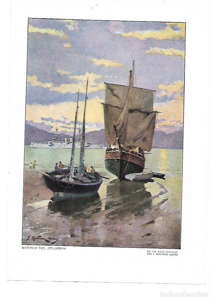 Collecting paper: A&Ntilde;O 1915 RECORTE PRENSA PINTURA LAMINA DIBUJO MARINAS DEL ATLANTICO RIAS GALLEGAS MARTINEZ ABADES