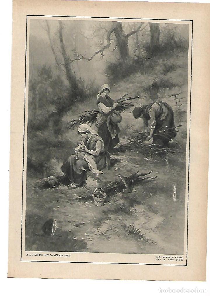 Collectionnisme: A&Ntilde;O 1915 RECORTE PRENSA PINTURA DIBUJO EL CAMPO EN NOVIEMBRE PRIMEROS FRIOS POR REGIDOR