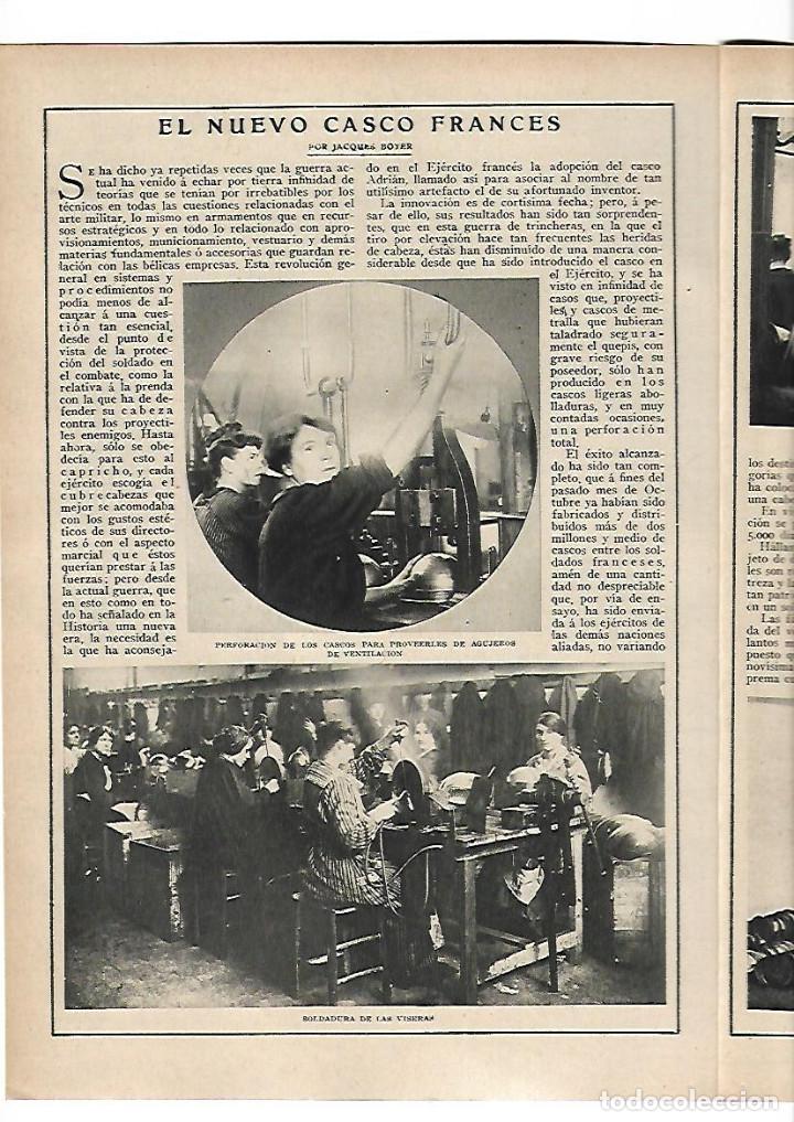 Colecionismo: A&Ntilde;O 1915 RECORTE PRENSA GUERRA EUROPEA FABRICACION EL NUEVO CASCO FRANCES EJERCITO