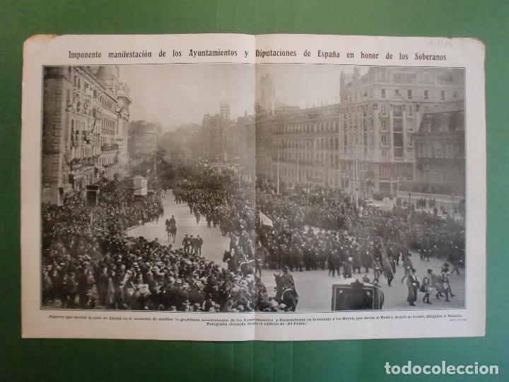 Sammelleidenschaft Papier: MANIFESTACION EN LA CALLE DE ALCAL&Aacute; Y EN TODA ESPA&Ntilde;A EN HONOR DE LOS SOBERANOS - 28/1/1926