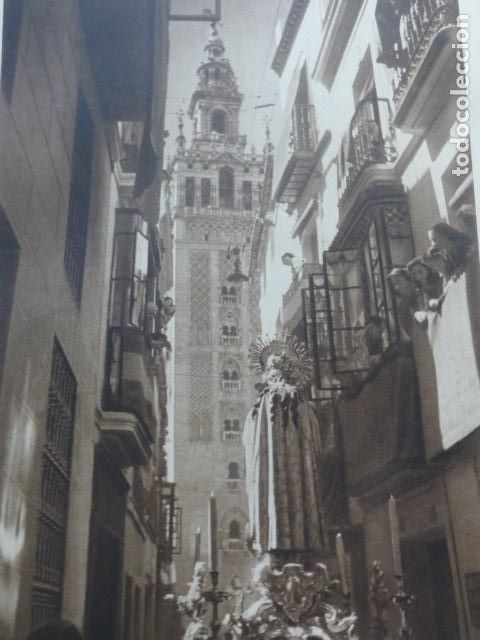 Colecionismo: SEVILA CALLE CON LA GIRALDA AL FONDO ANTIGUA LAMINA HUECOGRABADO A&Ntilde;OS 40