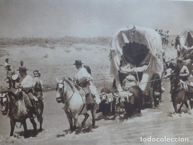 Collecting paper: ROMERIA DEL ROCIO VADEANDO EL RIO QUEMA ANTIGUA LAMINA HUECOGRABADO A&Ntilde;OS 40