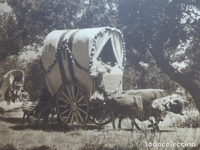 Coleccionismo: ROMERIA DEL ROCIO UNA CARRETA ANTIGUA LAMINA HUECOGRABADO A&Ntilde;OS 40