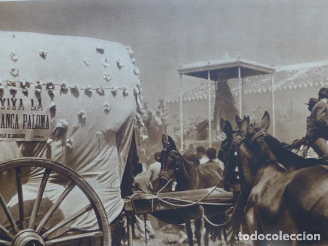 Coleccionismo: ALMONTE HUELVA ROMERIA DEL ROCIO PROCESION ANTIGUA LAMINA HUECOGRABADO A&Ntilde;OS 40