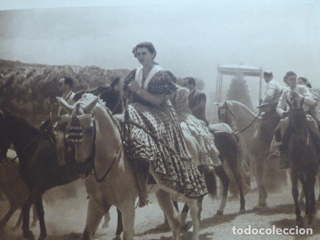 Coleccionismo: ALMONTE HUELVA ROMERIA DEL ROCIO PROCESION ANTIGUA LAMINA HUECOGRABADO A&Ntilde;OS 40