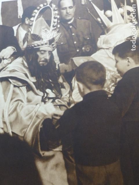 Collecting paper: SEVILLA CABALGATA DE REYES REY GASPAR CON NI&Ntilde;OS ANTIGUA LAMINA HUECOGRABADO A&Ntilde;OS 40
