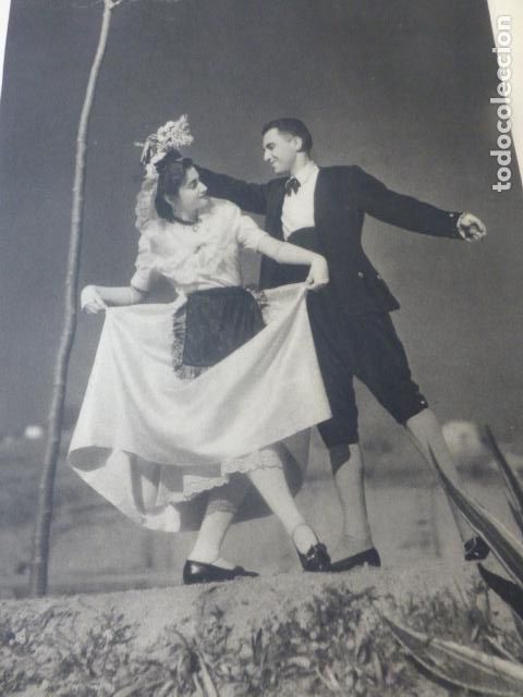 Collecting paper: CATALU&Ntilde;A BAILE CATALAN ANTIGUA LAMINA HUECOGRABADO A&Ntilde;OS 40