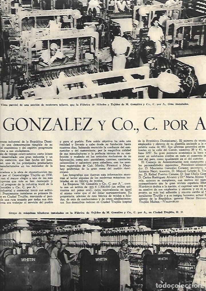 Sammelleidenschaft Papier: A&Ntilde;O 1954 PUBLICIDAD REPORTAJE FABRICA HILADOS Y TEJIDOS M GONZALEZ TRUJILLO REPUBLICA DOMINICANA