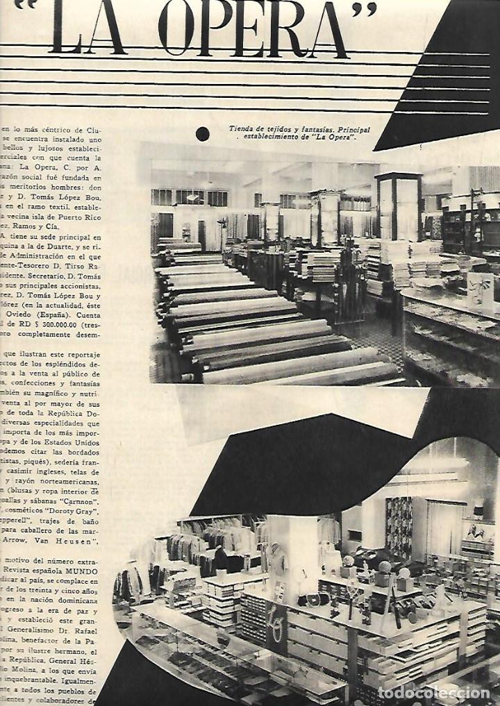 Colecionismo: A&Ntilde;O 1954 PUBLICIDAD REPORTAJE LA OPERA ALMACEN TEJIDOS MODA TRUJILLO REPUBLICA DOMINICANA COMERCIO