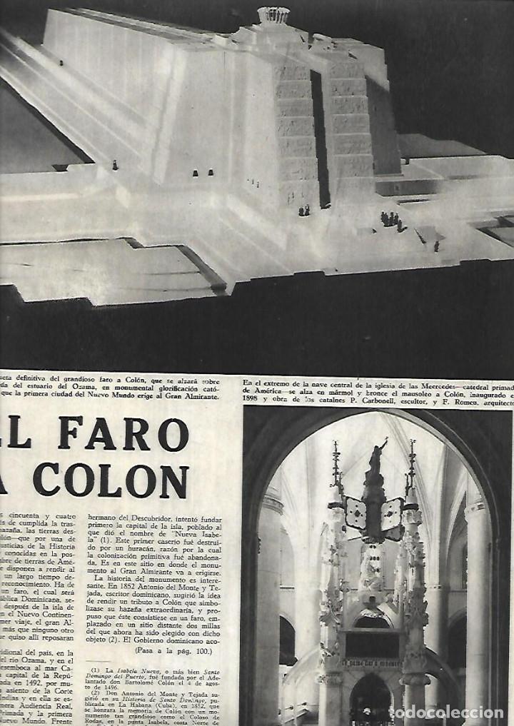 Coleccionismo: A&Ntilde;O 1954 RECORTE PRENSA EL FARO A COLON MONUMENTO ESCULTURA MAUSOLEO COLON IGLESIA LAS MERCEDES