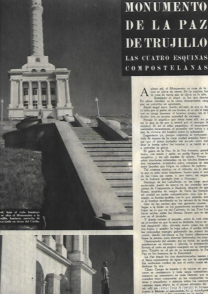Coleccionismo: A&Ntilde;O 1954 RECORTE PRENSA ESCULTURA MONUMENTO DE LA PAZ DE TRUJILLO REPUBLICA DOMINICANA
