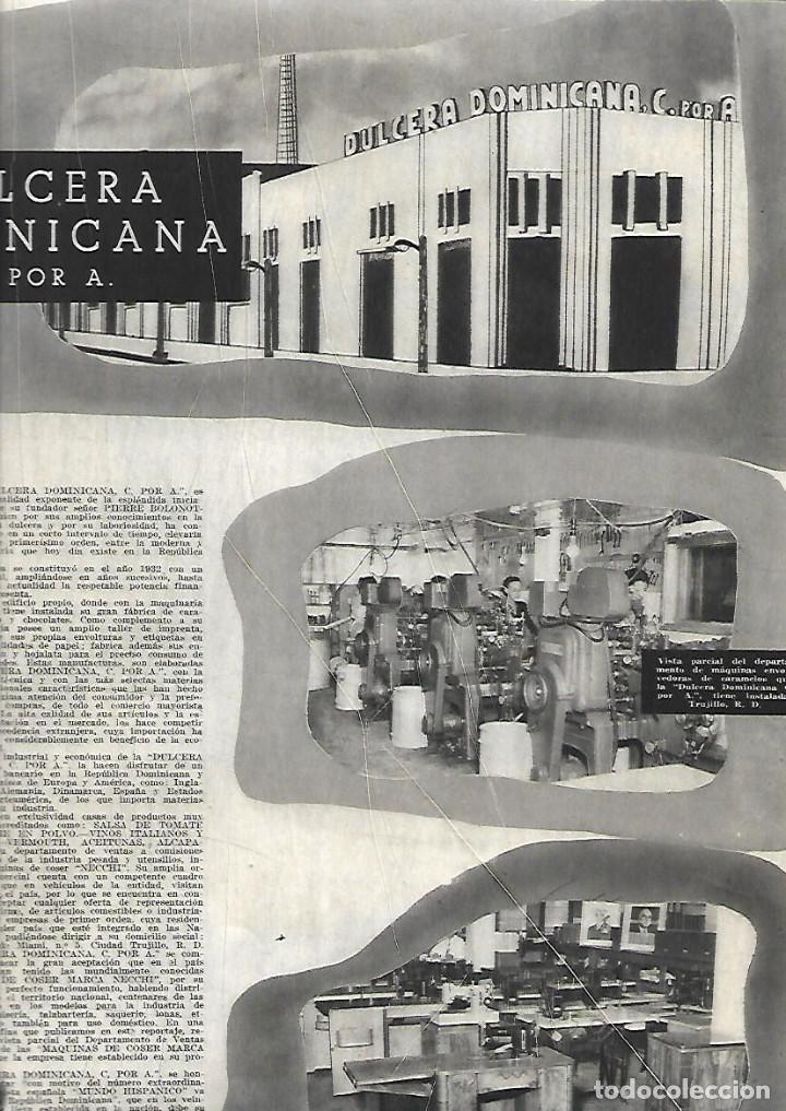 Sammelleidenschaft Papier: A&Ntilde;O 1954 RECORTE PRENSA PUBLICIDAD REPORTAJE DULCERA DOMINICANA CIUDAD TRUJILLO INDUSTRIA