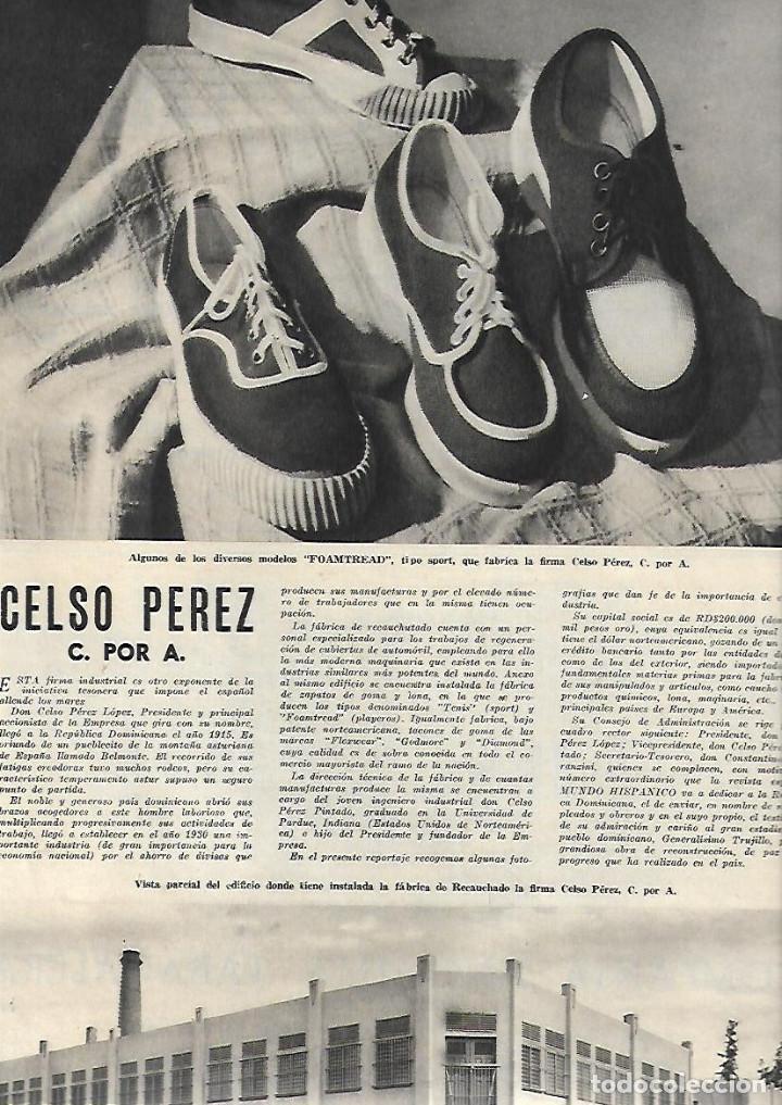 Colecionismo: A&Ntilde;O 1954 RECORTE PRENSA PUBLICIDAD REPORTAJE CELSO PEREZ FABRICA RECAUCHADO ZAPATOS FOAMTREAD