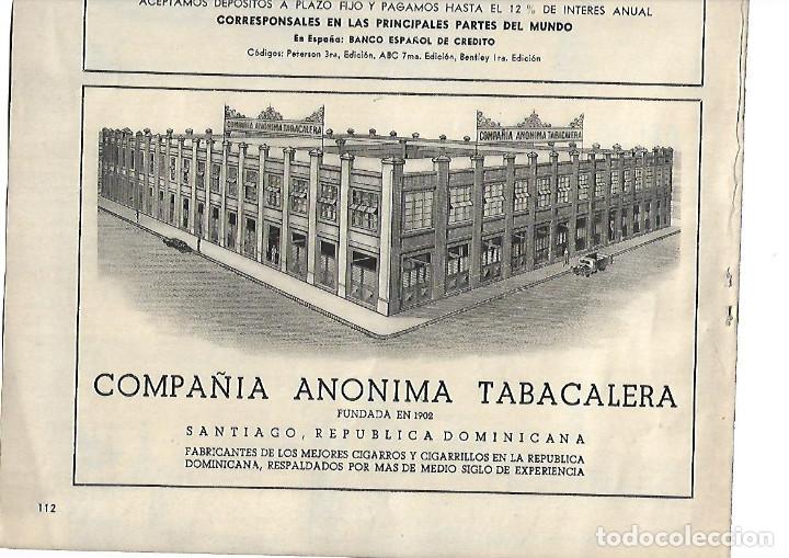 Coleccionismo: A&Ntilde;O 1954 RECORTE PRENSA PUBLICIDAD COMPA&Ntilde;IA ANONIMA TABACALERA REPUBLICA DOMINICANA