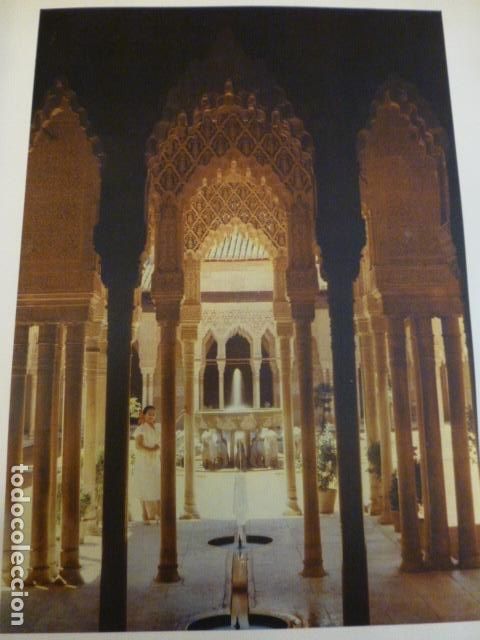 Coleccionismo: GRANADA LA ALHAMBRA PATIO DE LOS LEONES ANTIGUA LAMINA A&Ntilde;OS 50