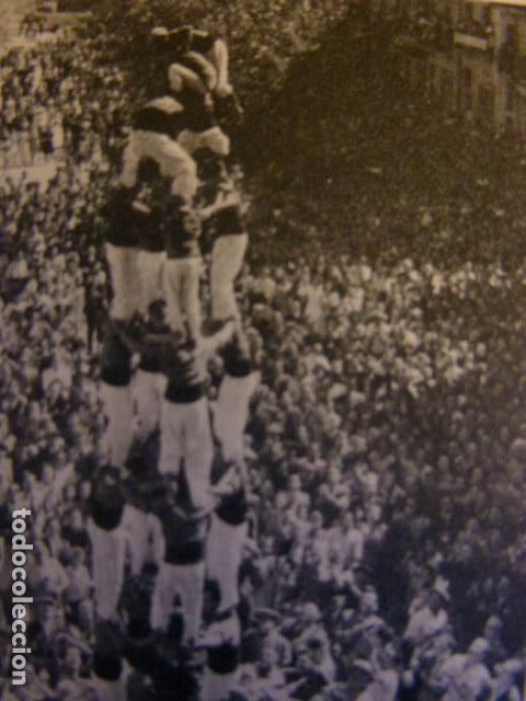Coleccionismo: VALLS TARRAGONA CASTELLERS ANTIGUO HUECOGRABADO TIPO CROMO A&Ntilde;OS 50