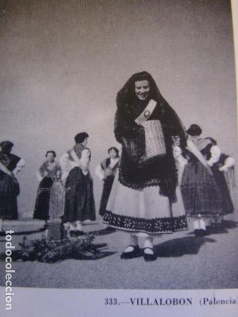 Colecionismo: VILLALOBON PALENCIA BAILE ANTIGUO HUECOGRABADO TIPO CROMO A&Ntilde;OS 50