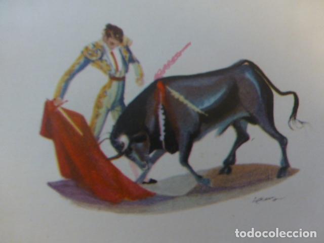 Coleccionismo: FAENA DE MULETA CORRIDA DE TOROS ANTIGUA CROMOLITOGRAFIA A&Ntilde;OS 50
