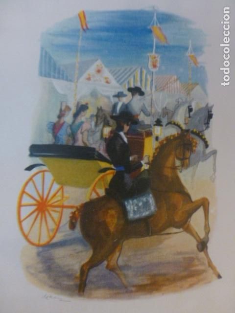 Colecionismo: SEVILLA LA FERIA ANTIGUA CROMOLITOGRAFIA A&Ntilde;OS 50