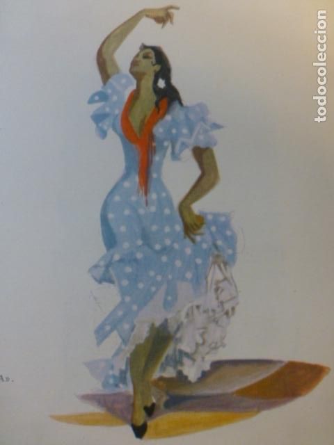 Sammelleidenschaft Papier: ANDALUCIA BAILAORA ANTIGUA CROMOLITOGRAFIA A&Ntilde;OS 50