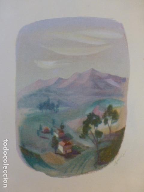Coleccionismo: LA MONTA&Ntilde;A PAISAJE ANTIGUA CROMOLITOGRAFIA A&Ntilde;OS 50