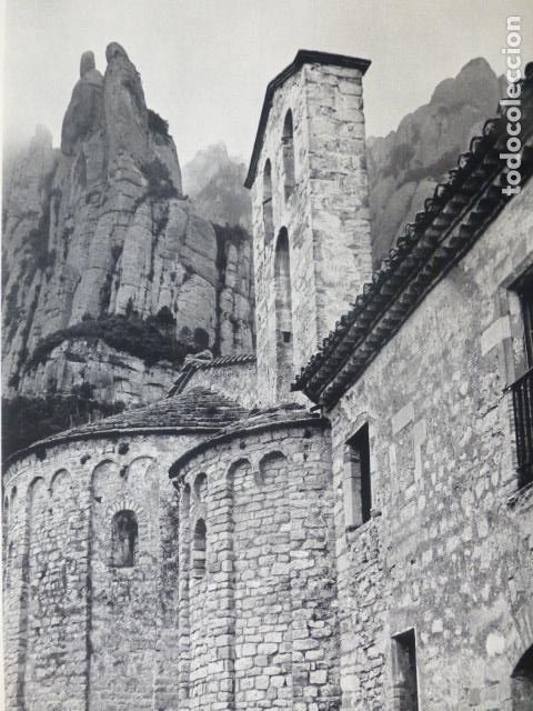 Coleccionismo: MONTSERRAT BARCELONA CAPILLA DE SANTA CECILIA ANTIGUA LAMINA HUECOGRABADO A&Ntilde;OS 50