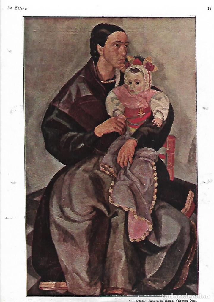 Collectionnisme: A&Ntilde;O 1925 RECORTE PRENSA PINTURA LAMINA EL IDOLILLO CUADRO DE DANIEL VAZQUEZ DIAZ