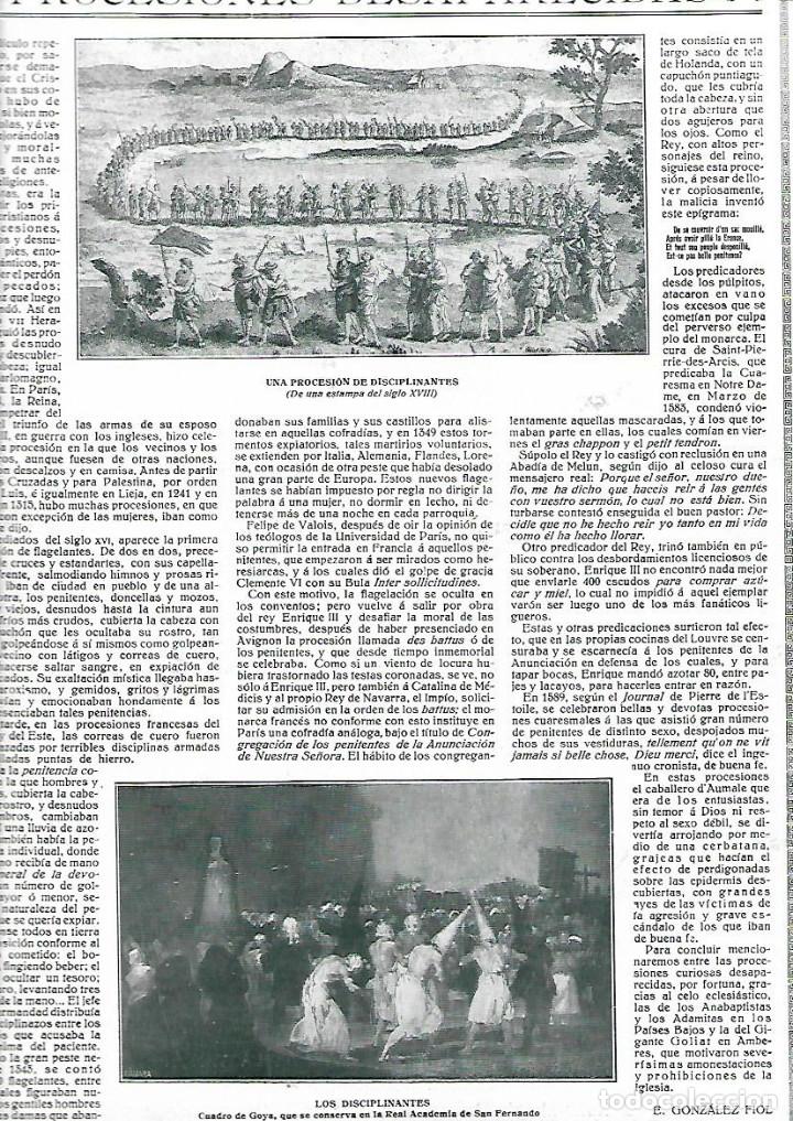 Colecionismo: A&Ntilde;O 1915 RECORTE PRENSA PROCESION DE LOS DICIPLINANTES PROCESIONES ANTIGUAS DESPARECIDAS