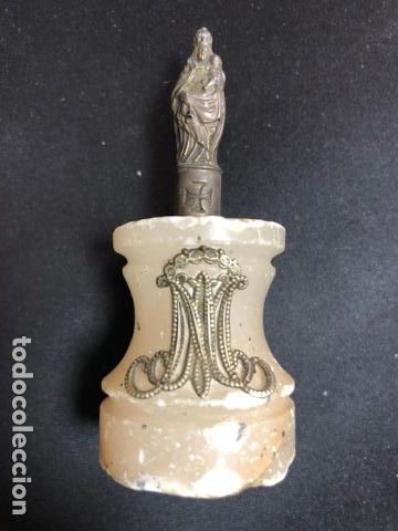 Coleccionismo: Antigua Virgen del Pilar  sobre peana A&ntilde;os 40 . Tama&ntilde;o 8 cms ( incluyendo peana )