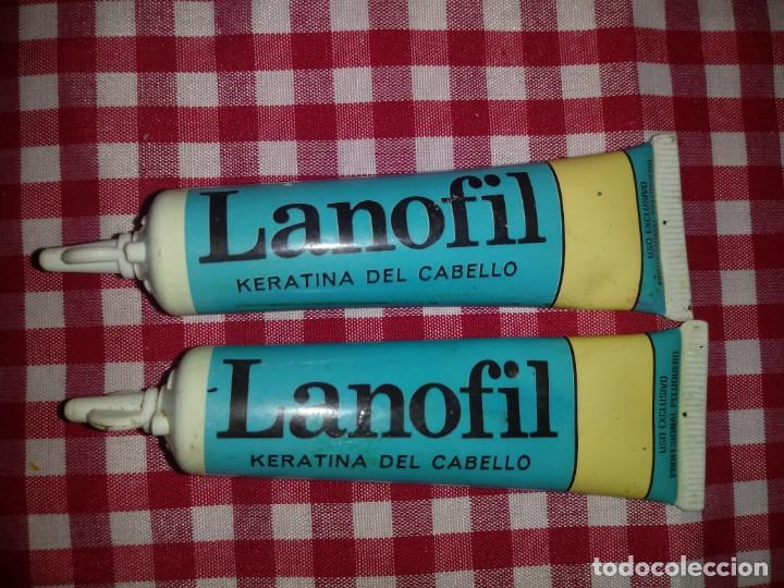 Collecting: Dos tubos de keratina del cabello Lanofil - vacios - Henry Colomer SA