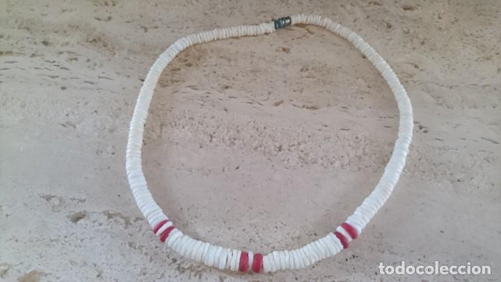 Coleccionismo: Collar discos coral blanco y rojo. - Foto 3