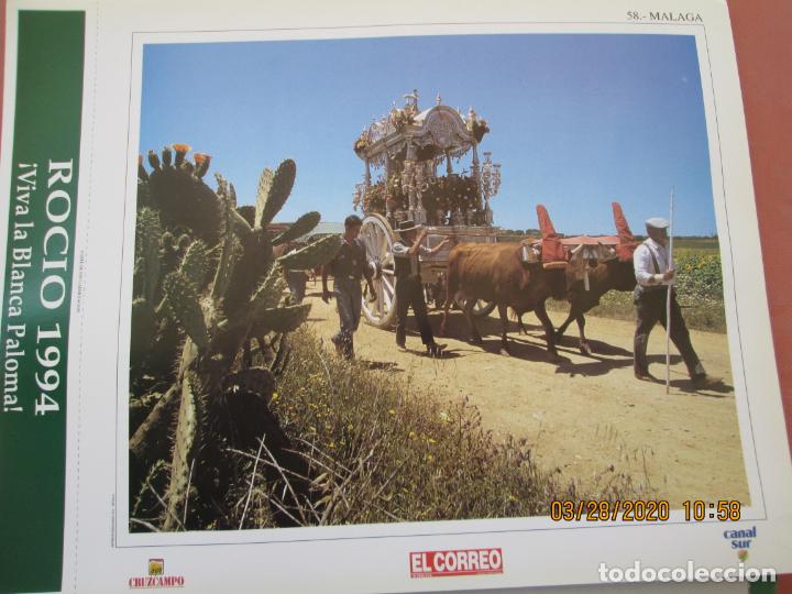 Coleccionismo: MALAGA , LAMINA  32X25 cm - ROCIO 94 -! VIVA LA BLANCA PALOMA ! EL CORREO , CANAL SUR , CRUZCAMPO