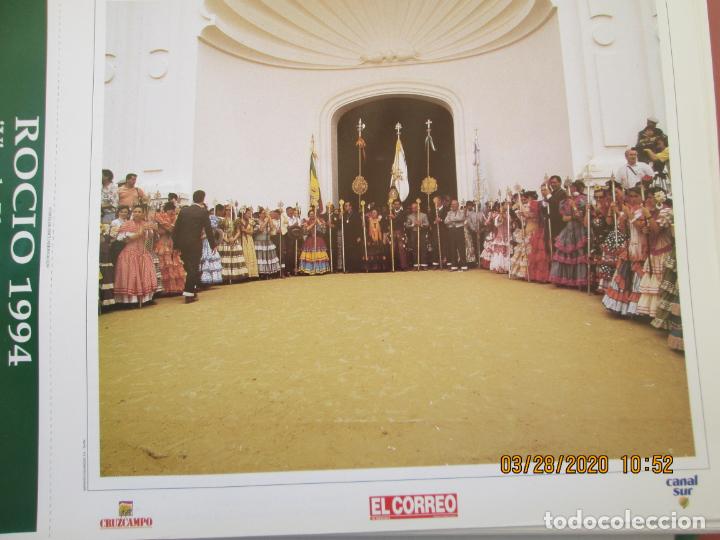 Coleccionismo: ALMONTE HDAD MATRIZ , LAMINA  32X25 cm - ROCIO 94 -! VIVA LA BLANCA PALOMA ! EL CORREO , CANAL SUR ,