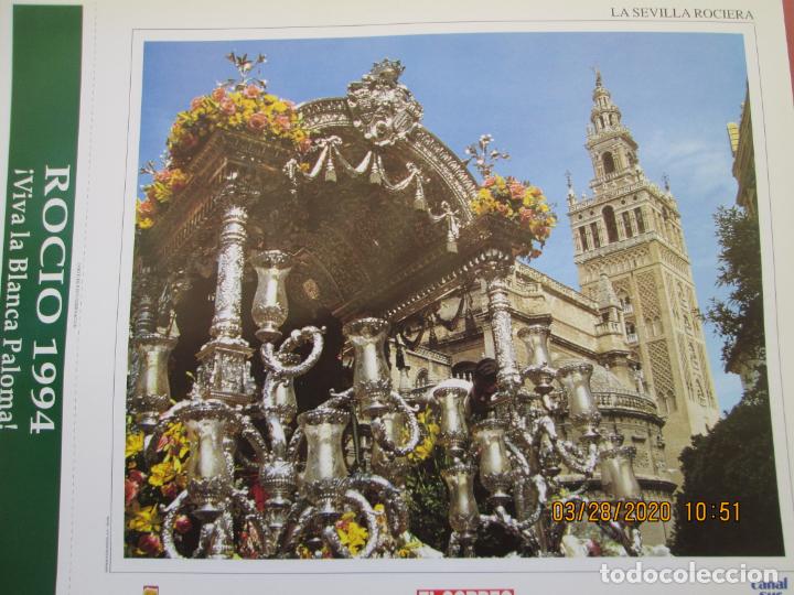 Coleccionismo: LA SEVILLA ROCIERA , LAMINA  32X25 cm - ROCIO 94 -! VIVA LA BLANCA PALOMA ! EL CORREO , CANAL SUR ,