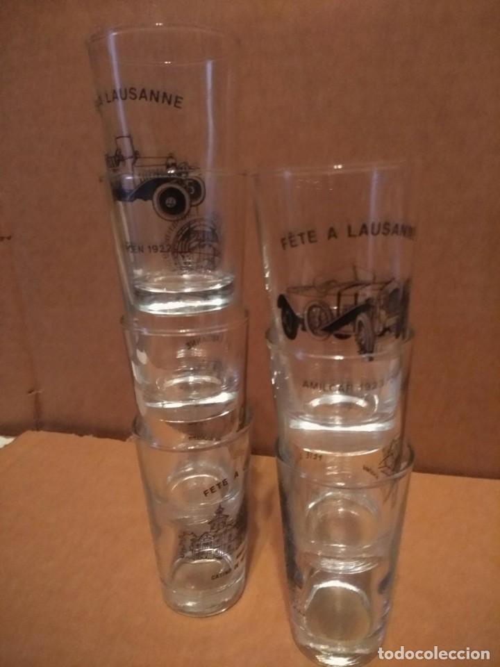 Coleccionismo: 7 VASOS PEQUE&Ntilde;OS F&Egrave;TE A LAUSANNE ( HOTEL DE VILLE, CATHEDRALE, CITROEN 1922, CASINO DE MONTRENON ETC