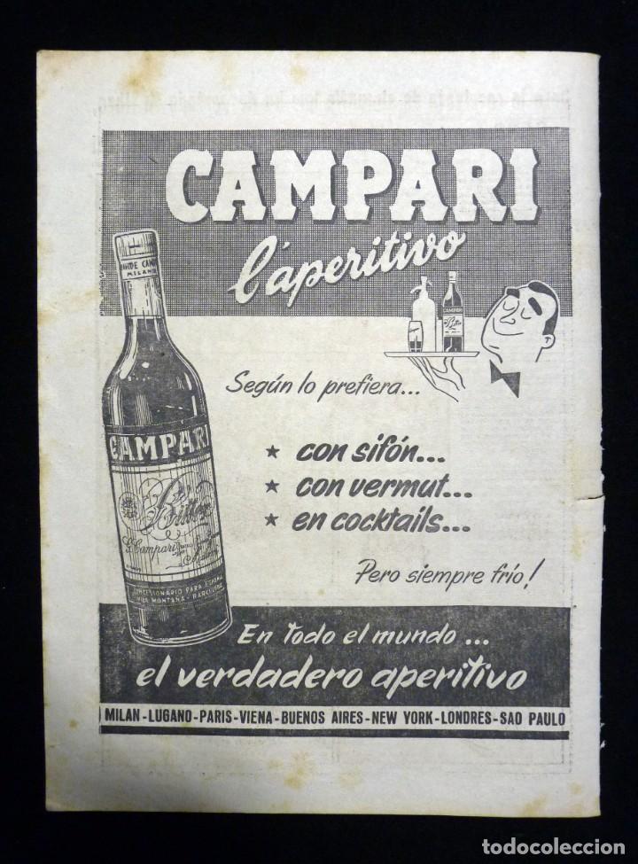 Collecting paper: PUBLICIDAD CAMPARI L'APERITIVO. A&Ntilde;O 1954